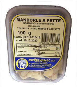 POIL D'AMANDE PELÉ TRANCHÉ EN PLATEAU 100 GR