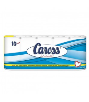 CARESS CELLULOSE TOILET PAPPER 1 FÖRPACKNING MED 10 RULLER