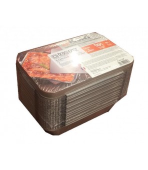 ICONT ALUMINUM CONTAINERS 2 PORTIONS WITH LIDS 50 PIECES