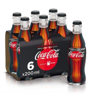 Coca cola CERO EN VIDRIO 20CL X 6 UDS