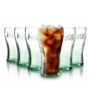 COCA COLA SET OF 6 GLASSES WITH EMBOSSED WRITING ML.500