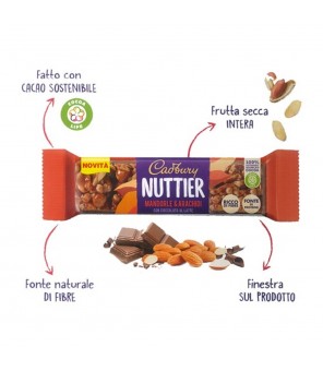 Barrita Milka Nuttier de Almendras y Maní 40 gr