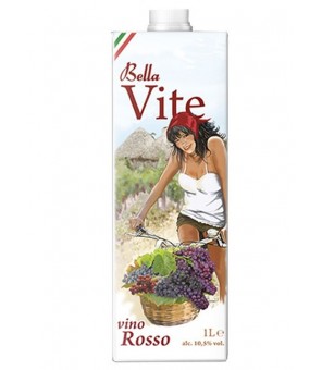 VIN ROUGE BELLA VINE EN BRIK 1 LT