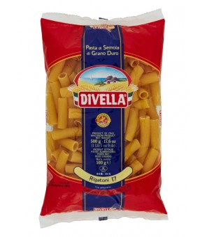 DIVELLA DURUM MAKARON Z PSZENICY SEMOLINY RIGATONI 17 GR 500 X 24