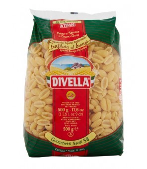 DIVELLA DURUM TARWE SEMOLINA PASTA GNOCCHETTI SARDI 58 GR 500 X 24