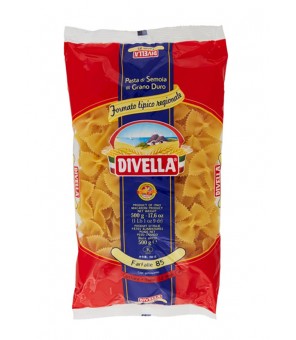 DIVELLA DURUM TARWE SEMOLINA PASTA VLINDERS 85 GR 500 X 24