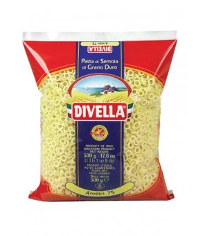 DIVELLA ANILLOS DE PASTA SEMOLINA DE TRIGO DURO 75 GR 500 X 24