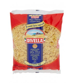 DIVELLA DURUM TARWE SEMOLINA PASTA FIOCCHETTI 88 GR 500 X 24