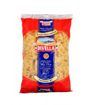 DIVELLA DURUM TARWE SEMOLINA PASTA VLINDERS 97 GR 500 X 24