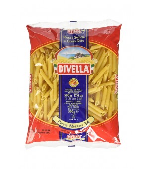 DIVELLA DURUM TARWE SEMOLINA PENNE MEZZANE 34 GR 500 X 24