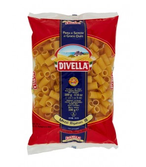 DIVELLA DURUM MAKARON Z PSZENICY SEMOLINY MEZZI RIGATONI 18 GR 500 X 24