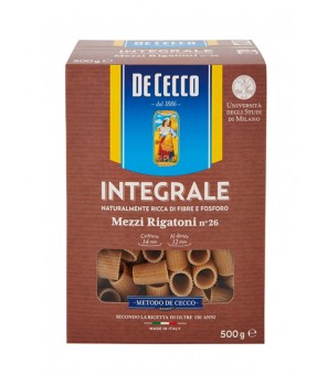 DE CECCO ENTERO MEZZI RIGATONI 26 GR 500