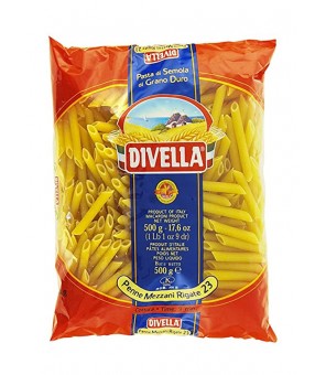 DIVELLA DURUM TARWE SEMOLINA PENNE MEZZANI RIGATE 23 GR 500 X 24