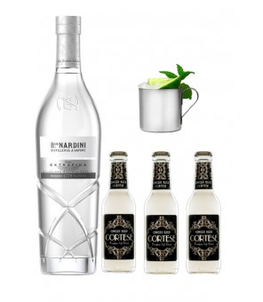 KIT NARDINI GRAPPA EXTRAFINA CL.70 + 3 GINGERBEER + 1 BICCHIERE