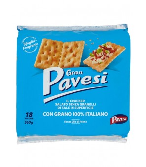 CRACKERS GRAN PAVESI SANS GRAINS DE SEL 560 GR