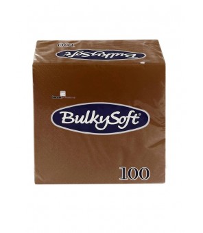 BULKYSOFT NAPKINS 24X24 BROWN X 100 PIECES