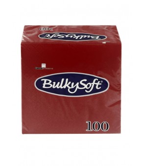 BULKYSOFT NAPKINS 24X24 BURGUNDY X 100 PIECES