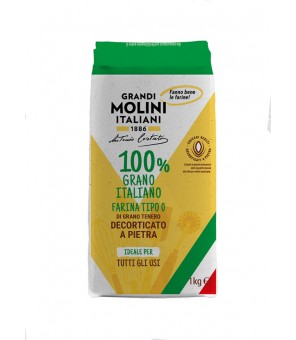 STOR ITALIANSK MOLINI -mjöl "0" 100% ITALIANSK VETE 1 KG