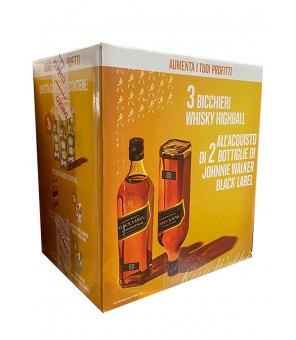 JOHNNIE WALKER CZARNA WHISKY 2 BUTELKI 70 KL + 3 SZKLANKI