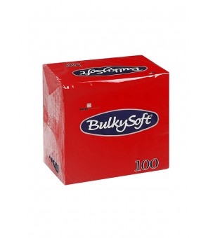 BULKYSOFT NAPKINS 24X24 RED X 100 PIECES