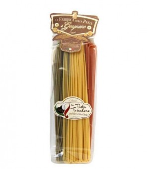 DE FABRIEK VAN PASTA DI GRAGNANO IS SPAGHETTI TRICOLORE 500 GR