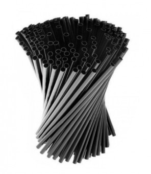 DISPOSABLE BLACK STRAWS For INDIVIDUALLY WRAPPED COCKTAILS PZ. 500