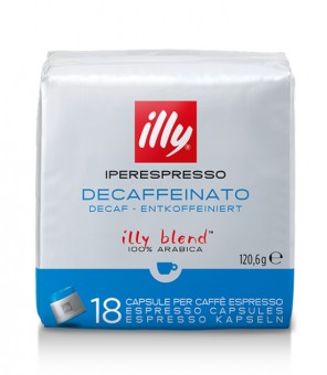 CAFÉ ILLY EN CAPSULES DÉCAFÉINÉES 18 Pièces