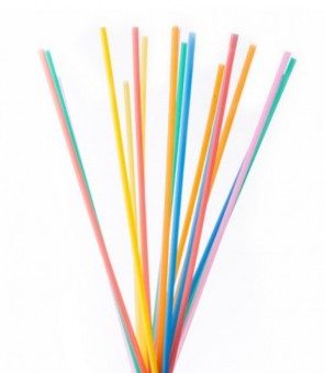 COLORED DISPOSABLE STRAWS INDIVIDUALLY PACKED PCS 500 X 21 CM