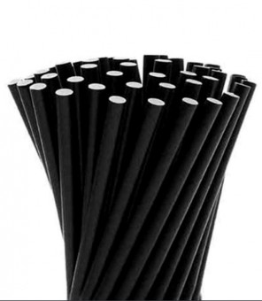 FLORIDA BLACK STRAWS CM.15 / 8 BIOCOMPOSTABLE PCS.250