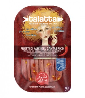 TALATTA CANTABRIAN ANSJOVIEFILETS MET CHILI PEPER GR.70