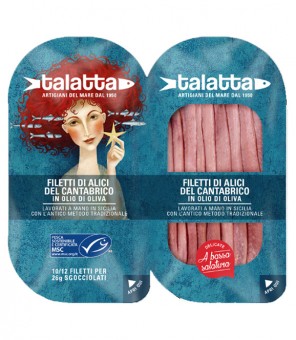 FILETES DE ANCHOA DEL CANTÁBRICO DE TALATTA EN ACEITE DE OLIVA GR.50