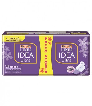 LINES IDEA ABSORBENT ULTRA WINGS DAY X 18 DOUBLE PACK