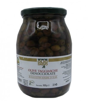 SAUF OLIVES TAGGIASCHE DÉNOYAUTÉES À L'HUILE D'OLIVE GR 950