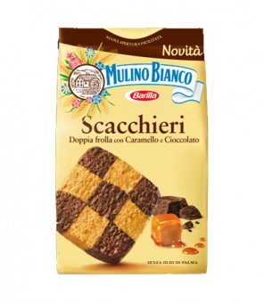 BISCUITS D'ÉCHECS MULINO BIANCO AU CARAMEL ET AU CHOCOLAT GR.300