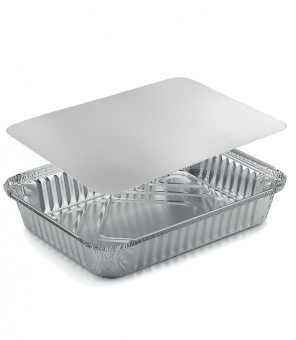 IDEAL ALUMINUM CONTAINERS 8 PORTIONS WITH LID 2 PIECES