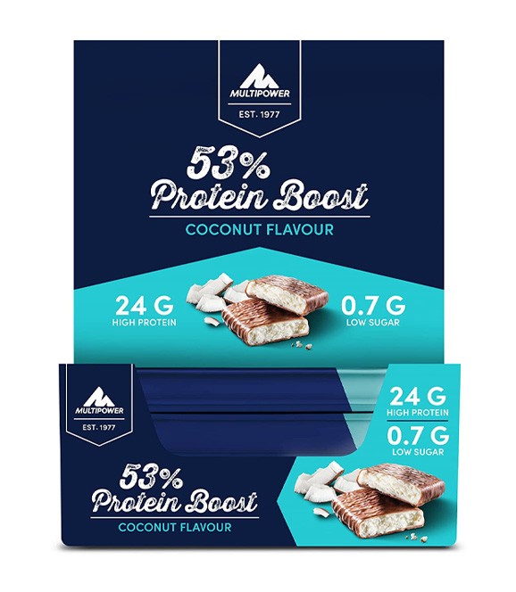 Barres protéinées, 6 x 50 g, chocolat noir et noix de coco – Pure