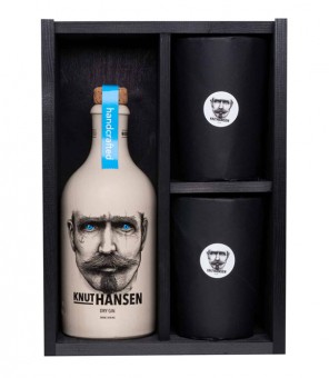 KNUT HANSEN DRY GIN CL.50 + 2 COPAS DE CERAMICA