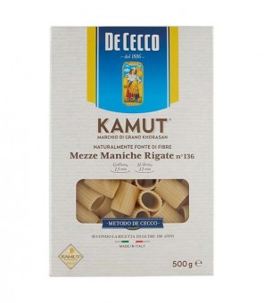 DE CECCO KAMUT MEDIA MANGA A RAYAS N.136 GR.500