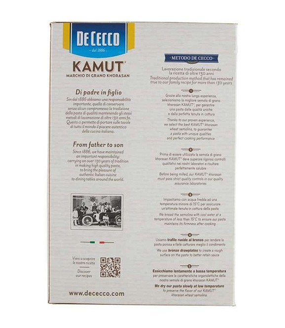 De Cecco Kamut Mezze Maniche Rigate N Gr