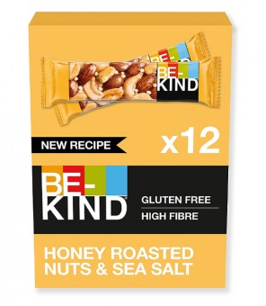 BE KIND BARS GETOOSTE AMANDELEN HONING EN ZEEZOUT GR.40 X 12 STUKS