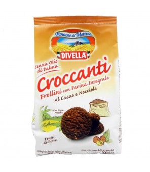 DIVELLA CROCCANTI FROLLINI INTEGRALI CON CACAO E NOCCIOLE GR.300