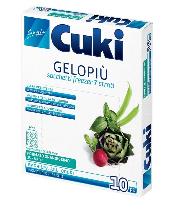 CUKI GELOPIÙ SACCHETTI FREEZER GRANDISSIMI 30X50CM 10 PEZZI