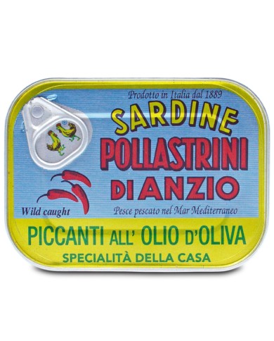 POLLASTRINI SARDINE PICCANTI ALL OLIO DI OLIVA GR 100