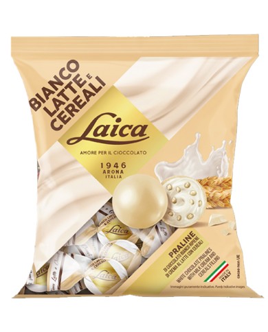 LAICA BOULES WHITE CHOCOLATE WITH MILK CREAM AND CEREALS GR.145