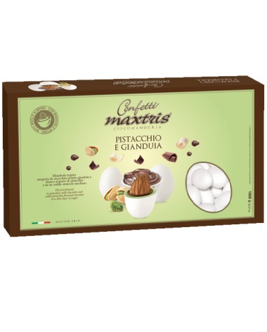 MAXTRIS CONFETTI CHOCOLADE AMANDEL PISTACHIO EN GIANDUIA KG.1