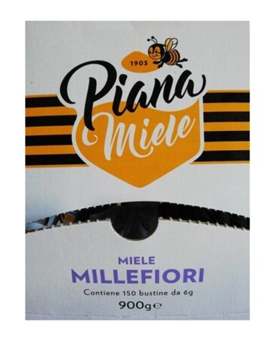 PIANA MILLEFIORI MIEL UNIDOSE EN SACHETS GR.6 X 150 PIÈCES