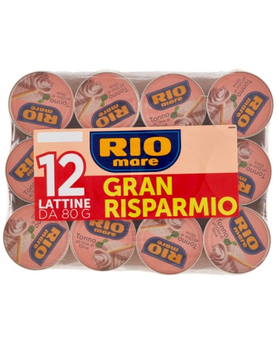 ATUN DEL RIO MARE EN ACEITE DE OLIVA GR.80 X 12 PIEZAS