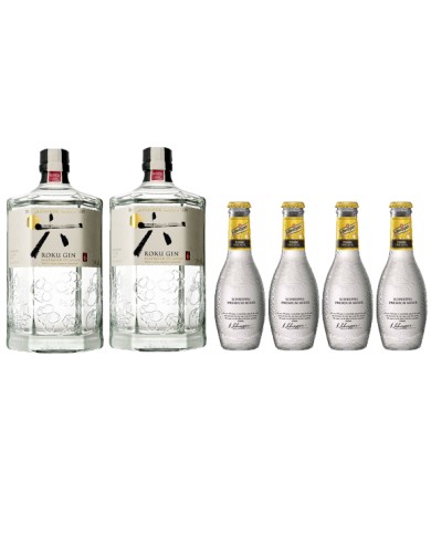 CONFEZIONE 2 BOTTIGLIE ROKU GIN CL.70 CON 4 SCHWEPPES TONICA PREMIUM