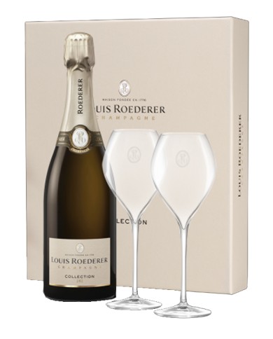 COLECCIÓN LOUIS ROEDERER CHAMPAGNE BRUT 243 CL.75 CON 2 COPAS