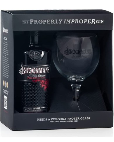 BROCKMANS GIN CL.70 CAJA REGALO CON 1 VASO GLOBO